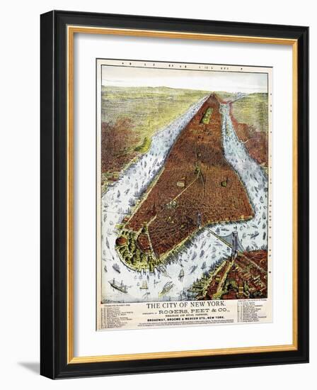 Manhattan 1879-Vintage Lavoie-Framed Giclee Print