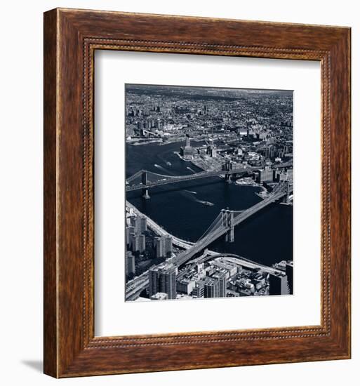 Manhattan and Brooklyn Bridge, New York-null-Framed Premium Giclee Print