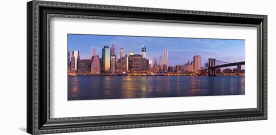 Manhattan and Brooklyn Bridge, NYC-Vadim Ratsenskiy-Framed Giclee Print