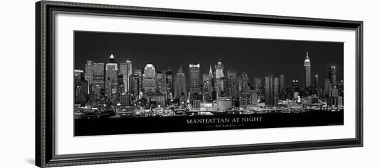 Manhattan at Night, New York City-Richard Sisk-Framed Art Print