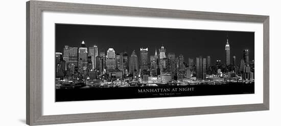 Manhattan at Night, New York City-Richard Sisk-Framed Art Print