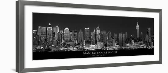 Manhattan at Night, New York City-Richard Sisk-Framed Art Print