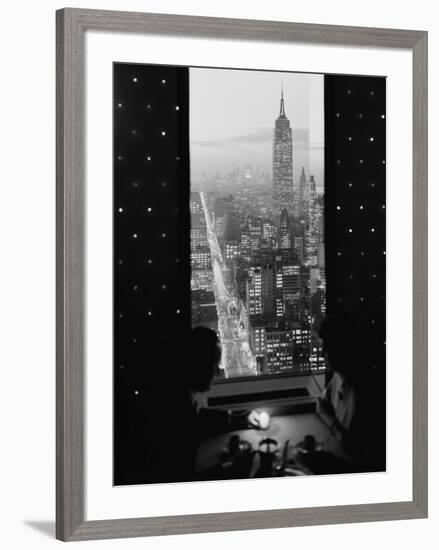 Manhattan at Night-null-Framed Art Print
