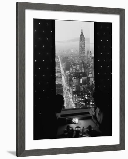 Manhattan at Night-null-Framed Art Print