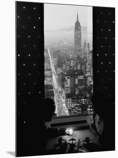 Manhattan at Night-null-Mounted Art Print