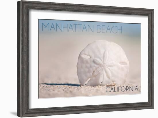Manhattan Beach, California - Sand Dollar and Beach-Lantern Press-Framed Art Print