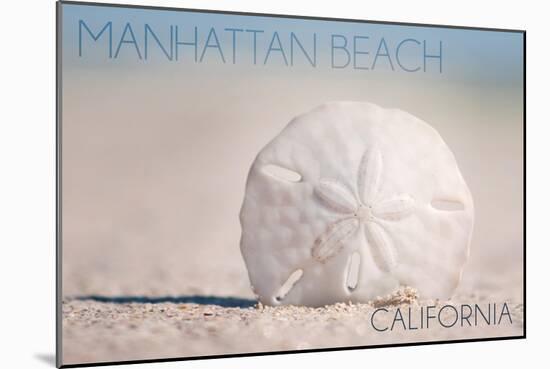 Manhattan Beach, California - Sand Dollar and Beach-Lantern Press-Mounted Art Print