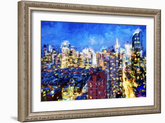 Manhattan Blue - In the Style of Oil Painting-Philippe Hugonnard-Framed Giclee Print