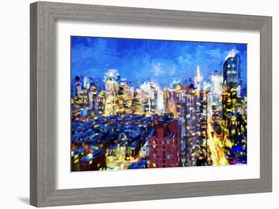 Manhattan Blue - In the Style of Oil Painting-Philippe Hugonnard-Framed Giclee Print