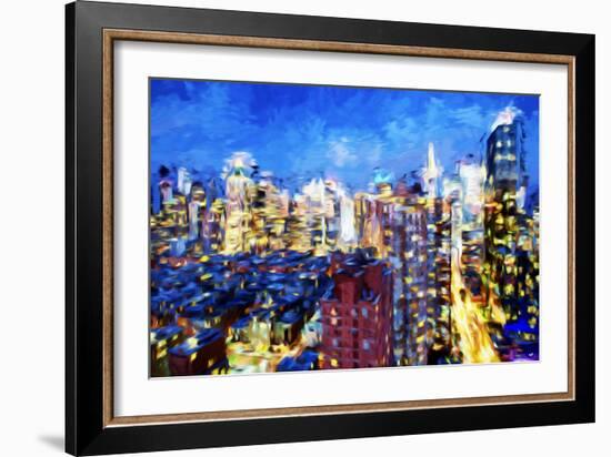 Manhattan Blue - In the Style of Oil Painting-Philippe Hugonnard-Framed Giclee Print