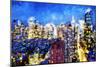 Manhattan Blue - In the Style of Oil Painting-Philippe Hugonnard-Mounted Giclee Print