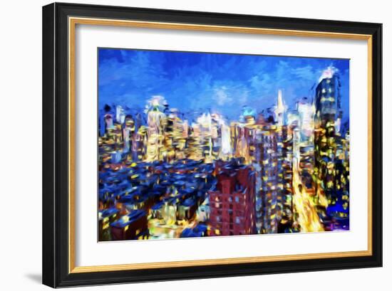 Manhattan Blue - In the Style of Oil Painting-Philippe Hugonnard-Framed Giclee Print