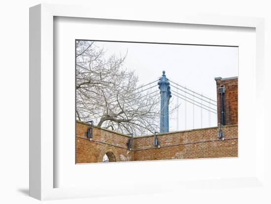 Manhattan Bridge and Brick Wall-Erin Clark-Framed Art Print