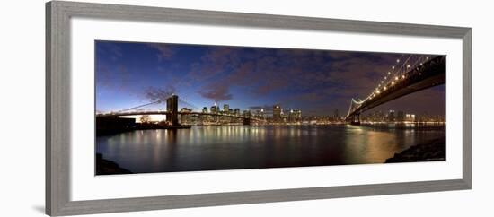 Manhattan Bridge and Brooklyn Bridge, New York City, USA-Michele Falzone-Framed Photographic Print