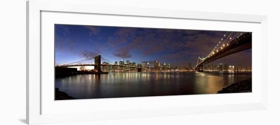 Manhattan Bridge and Brooklyn Bridge, New York City, USA-Michele Falzone-Framed Photographic Print