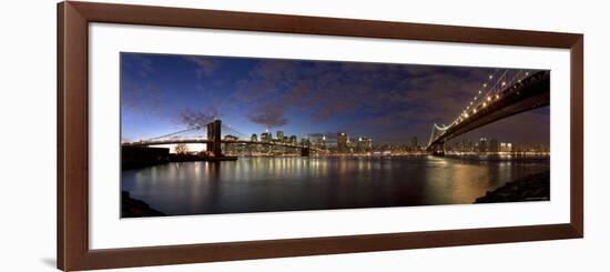 Manhattan Bridge and Brooklyn Bridge, New York City, USA-Michele Falzone-Framed Photographic Print