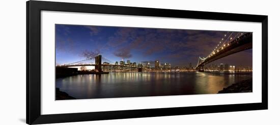 Manhattan Bridge and Brooklyn Bridge, New York City, USA-Michele Falzone-Framed Photographic Print