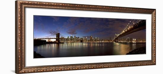 Manhattan Bridge and Brooklyn Bridge, New York City, USA-Michele Falzone-Framed Photographic Print