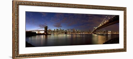 Manhattan Bridge and Brooklyn Bridge, New York City, USA-Michele Falzone-Framed Photographic Print