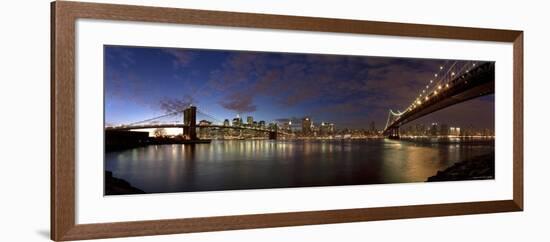 Manhattan Bridge and Brooklyn Bridge, New York City, USA-Michele Falzone-Framed Photographic Print