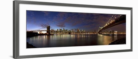 Manhattan Bridge and Brooklyn Bridge, New York City, USA-Michele Falzone-Framed Photographic Print