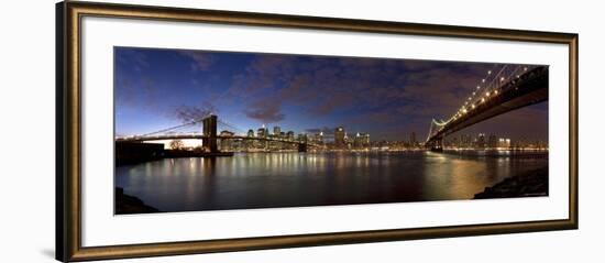 Manhattan Bridge and Brooklyn Bridge, New York City, USA-Michele Falzone-Framed Photographic Print