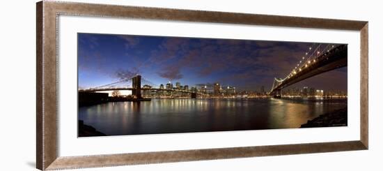 Manhattan Bridge and Brooklyn Bridge, New York City, USA-Michele Falzone-Framed Photographic Print