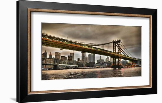 Manhattan Bridge and New York City Skyline, NYC-Vadim Ratsenskiy-Framed Giclee Print