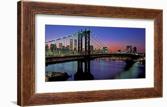 Manhattan Bridge and Skyline II-Richard Berenholtz-Framed Art Print