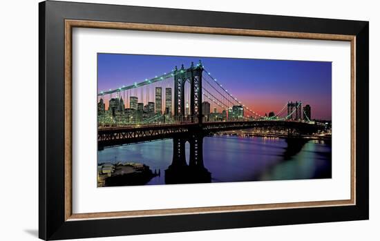 Manhattan Bridge and Skyline II-Richard Berenholtz-Framed Art Print