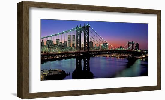 Manhattan Bridge and Skyline II-Richard Berenholtz-Framed Art Print