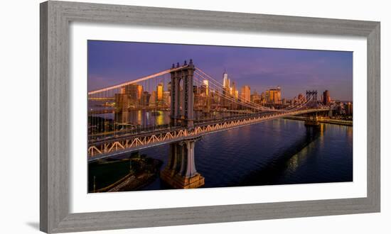 Manhattan Bridge at dawn, New York City, New York State, USA-null-Framed Photographic Print