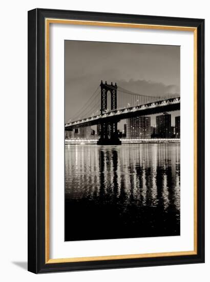 Manhattan Bridge at Night-Alan Blaustein-Framed Photographic Print