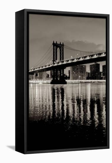 Manhattan Bridge at Night-Alan Blaustein-Framed Premier Image Canvas