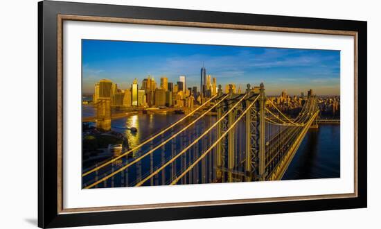 Manhattan Bridge at sunrise, New York City, New York State, USA-null-Framed Photographic Print