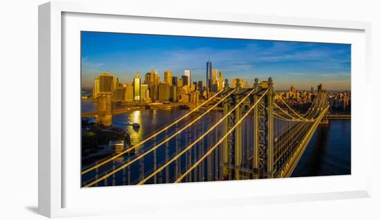 Manhattan Bridge at sunrise, New York City, New York State, USA-null-Framed Photographic Print