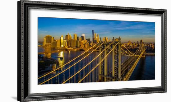 Manhattan Bridge at sunrise, New York City, New York State, USA-null-Framed Photographic Print