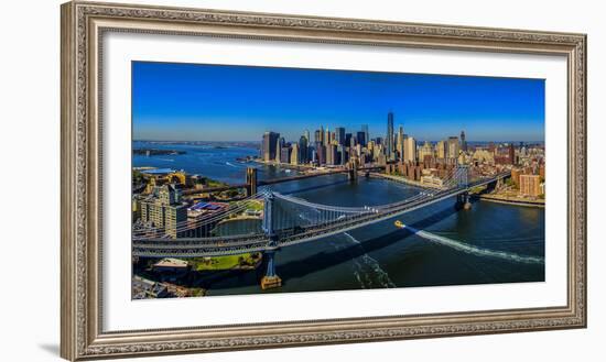 Manhattan Bridge at sunrise, New York City, New York State, USA-null-Framed Photographic Print