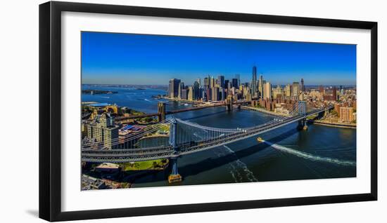 Manhattan Bridge at sunrise, New York City, New York State, USA-null-Framed Photographic Print