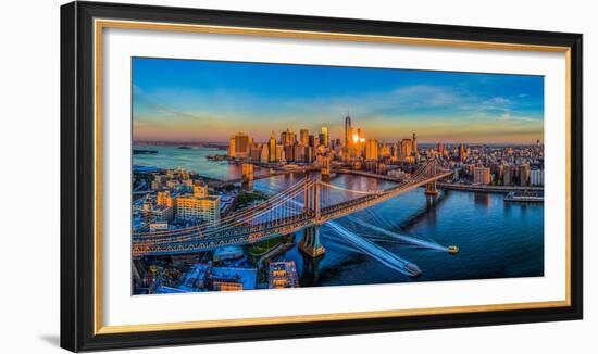 Manhattan Bridge at sunrise, New York City, New York State, USA-null-Framed Photographic Print