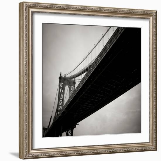 Manhattan Bridge BW Sq I-Erin Berzel-Framed Photographic Print