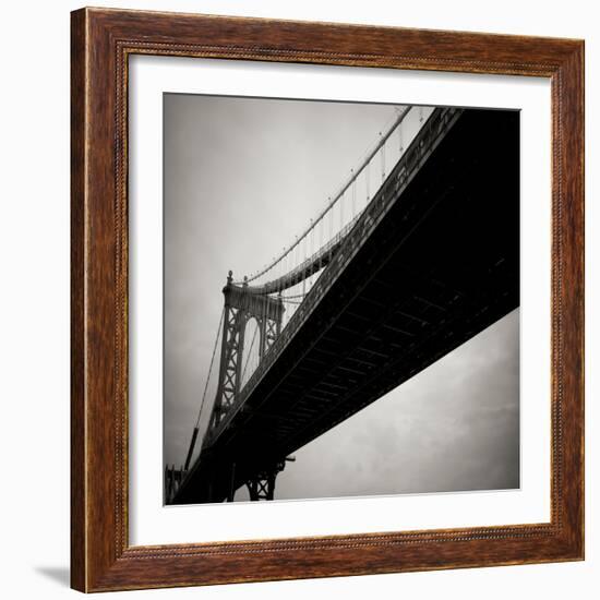 Manhattan Bridge BW Sq I-Erin Berzel-Framed Photographic Print