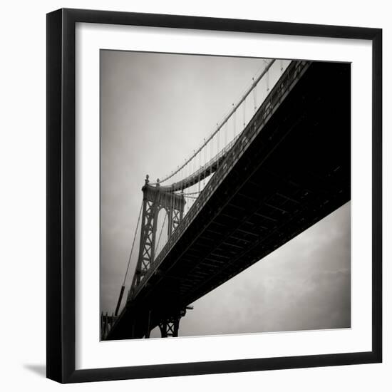 Manhattan Bridge BW Sq I-Erin Berzel-Framed Photographic Print
