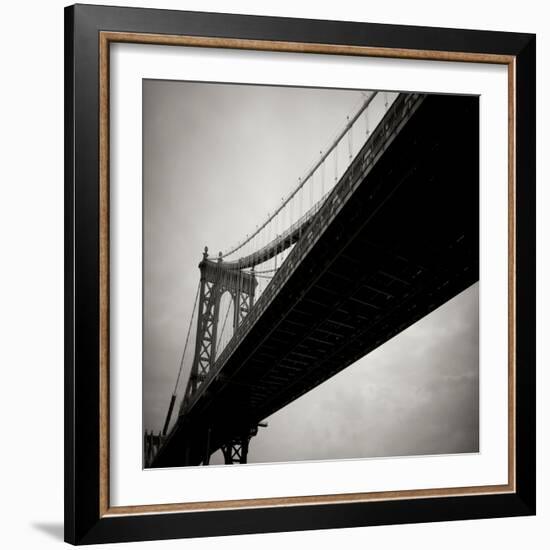 Manhattan Bridge BW Sq I-Erin Berzel-Framed Photographic Print