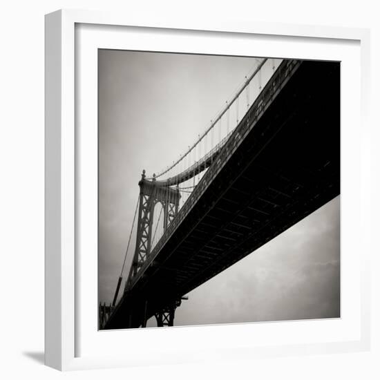 Manhattan Bridge BW Sq I-Erin Berzel-Framed Photographic Print