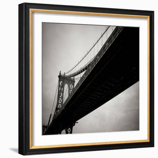 Manhattan Bridge BW Sq I-Erin Berzel-Framed Photographic Print