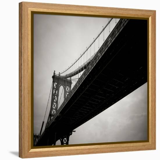 Manhattan Bridge BW Sq I-Erin Berzel-Framed Premier Image Canvas