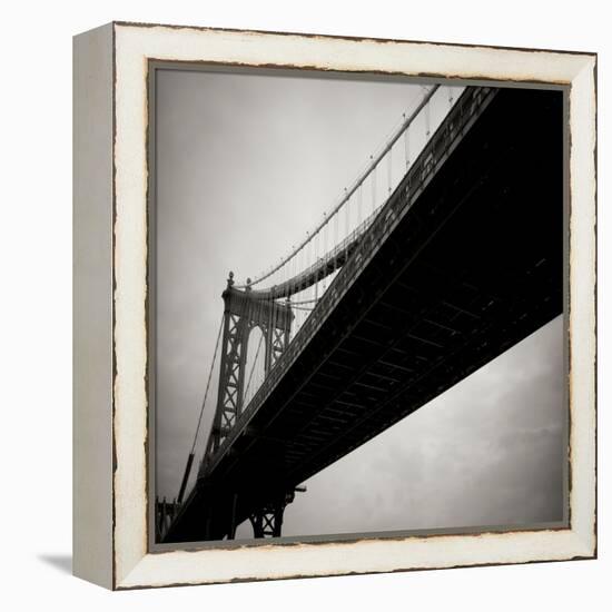 Manhattan Bridge BW Sq I-Erin Berzel-Framed Premier Image Canvas