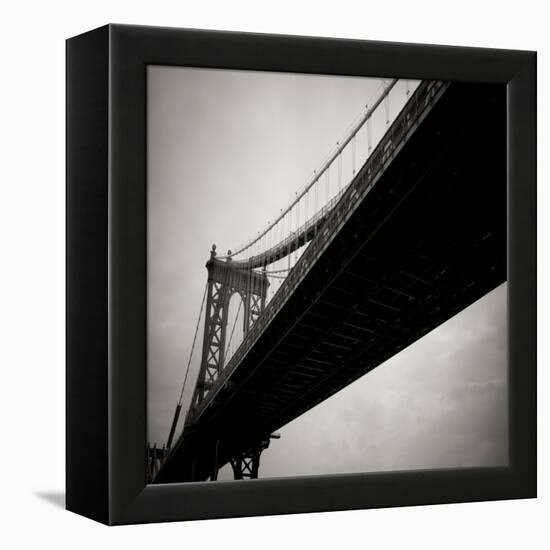 Manhattan Bridge BW Sq I-Erin Berzel-Framed Premier Image Canvas