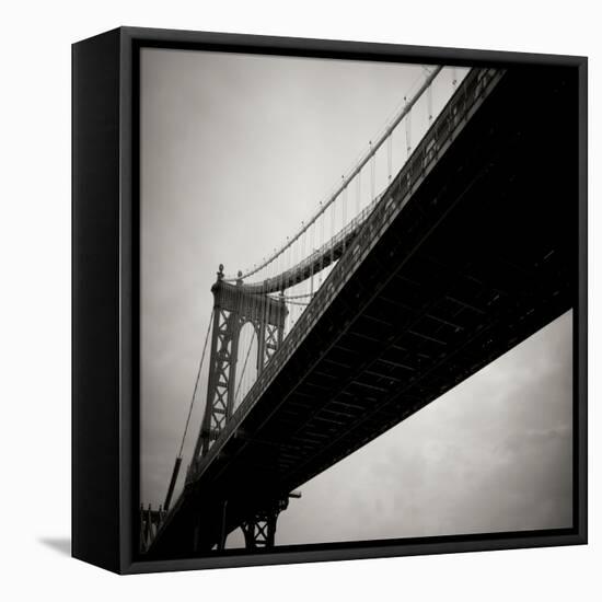 Manhattan Bridge BW Sq I-Erin Berzel-Framed Premier Image Canvas